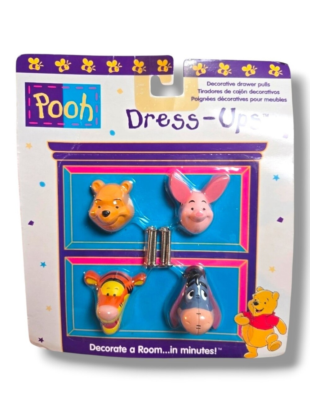 Disney Pooh Dress‑Ups Drawer Pulls Set NIP Tigger Piglet Eeyore Winnie Decor
